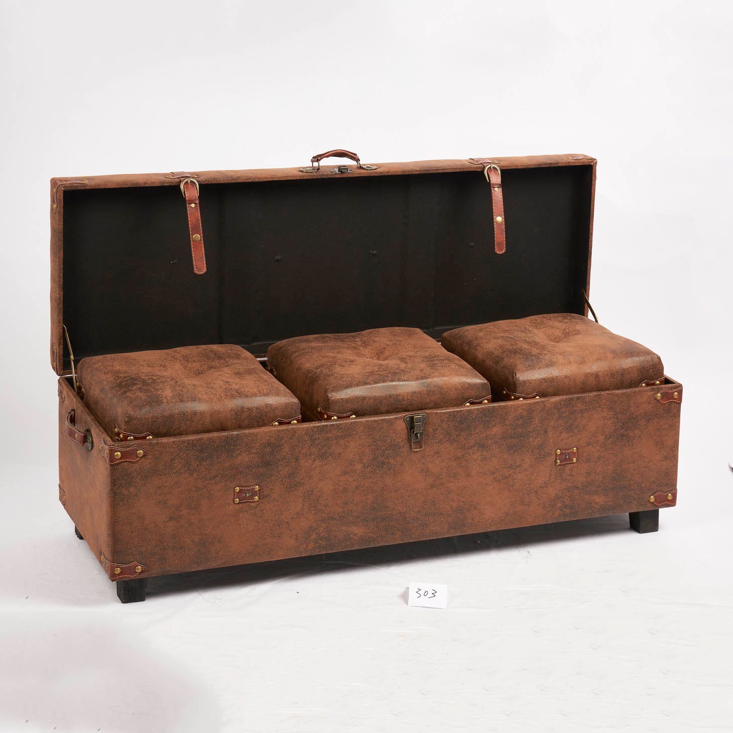 Brown Leather Sofa Stool Wholesale