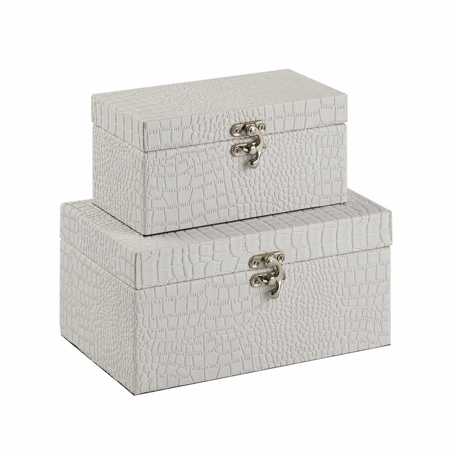 White PU Wooden Boxes Bulk