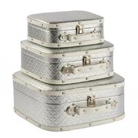 Silver Leather Suitcase Wholesale