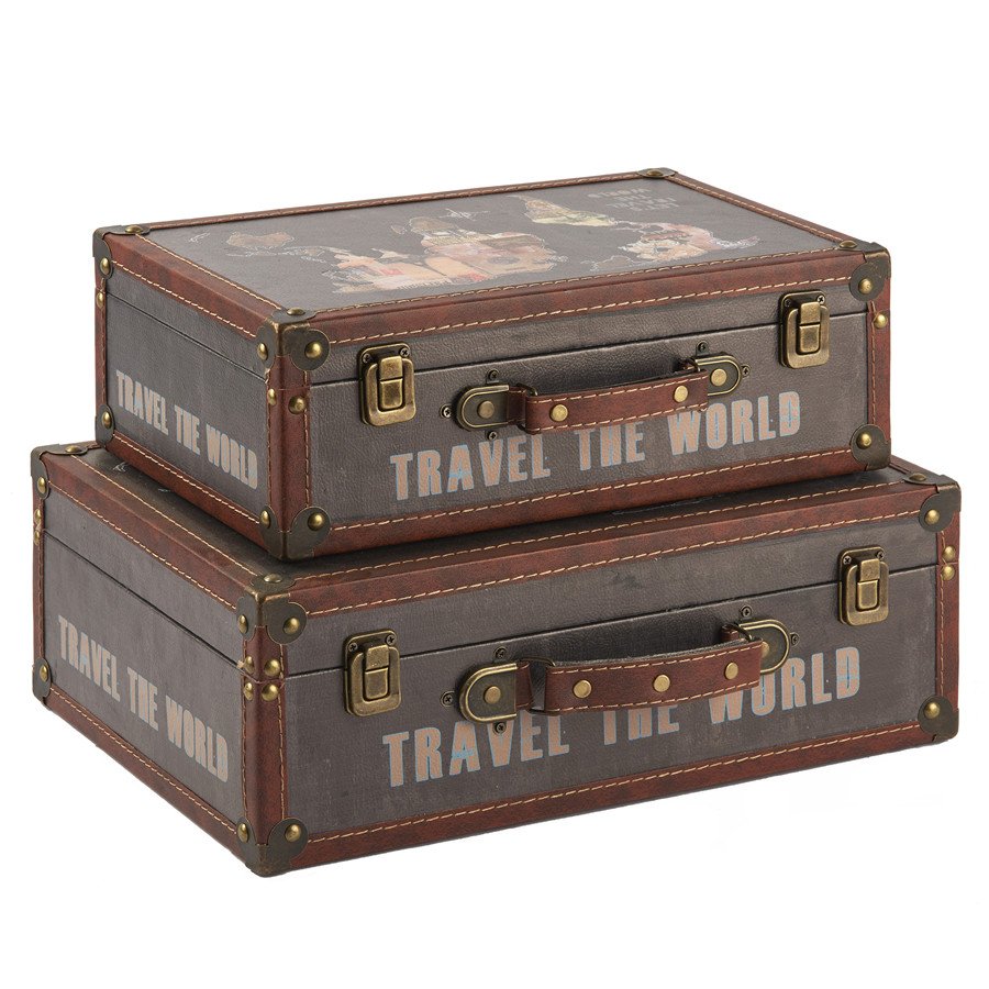 Vintage Leather Wooden Suitcase Wholesale