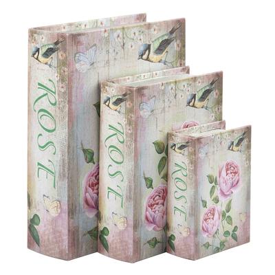 Rose Pattern Book Shaped Boxes Wholesale