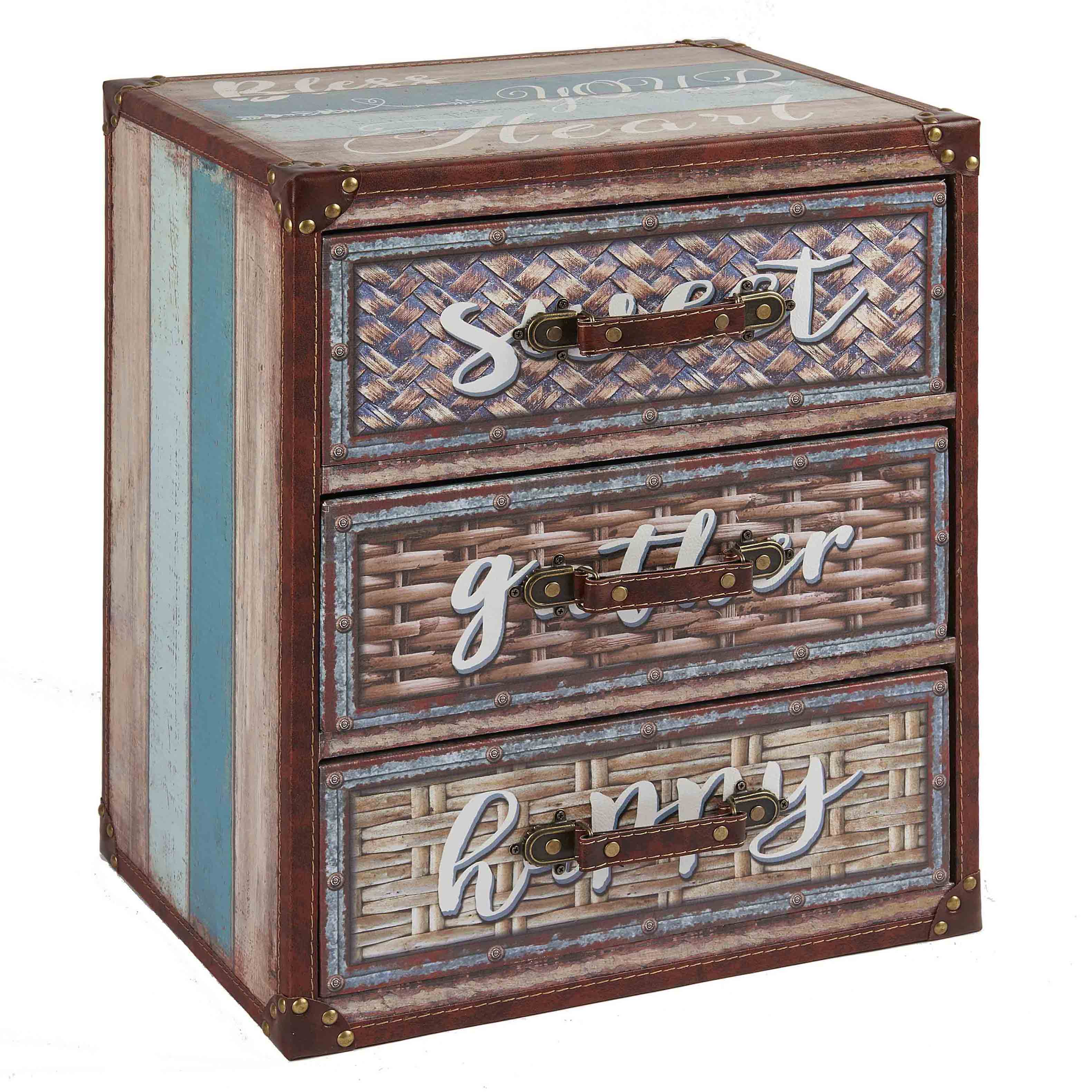 Bamboo Weaving Pattern 3-Drawer Chest Wholesale