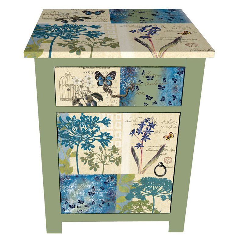 Green Chest of Drawers with door KD069