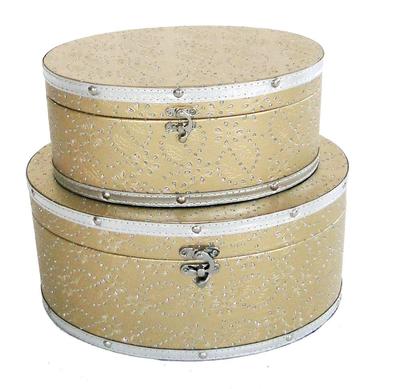 Oval Leather Storage Boxes SJ14575