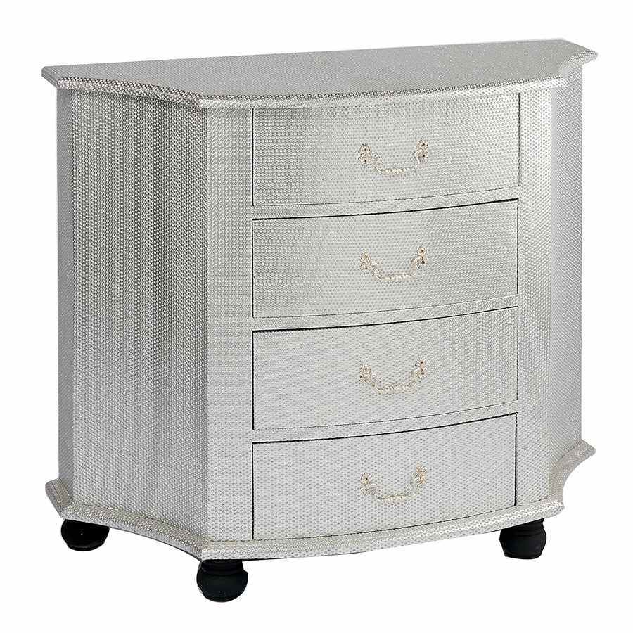 Silver Nightstand with 4 Drawers Wholesale SJ16301