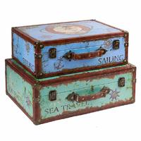 Wooden Suitcases Storage Boxes Wholesale SJ16453