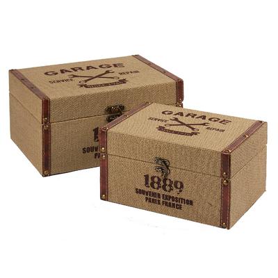 Linen Wooden Boxes Wholesale SJ16553