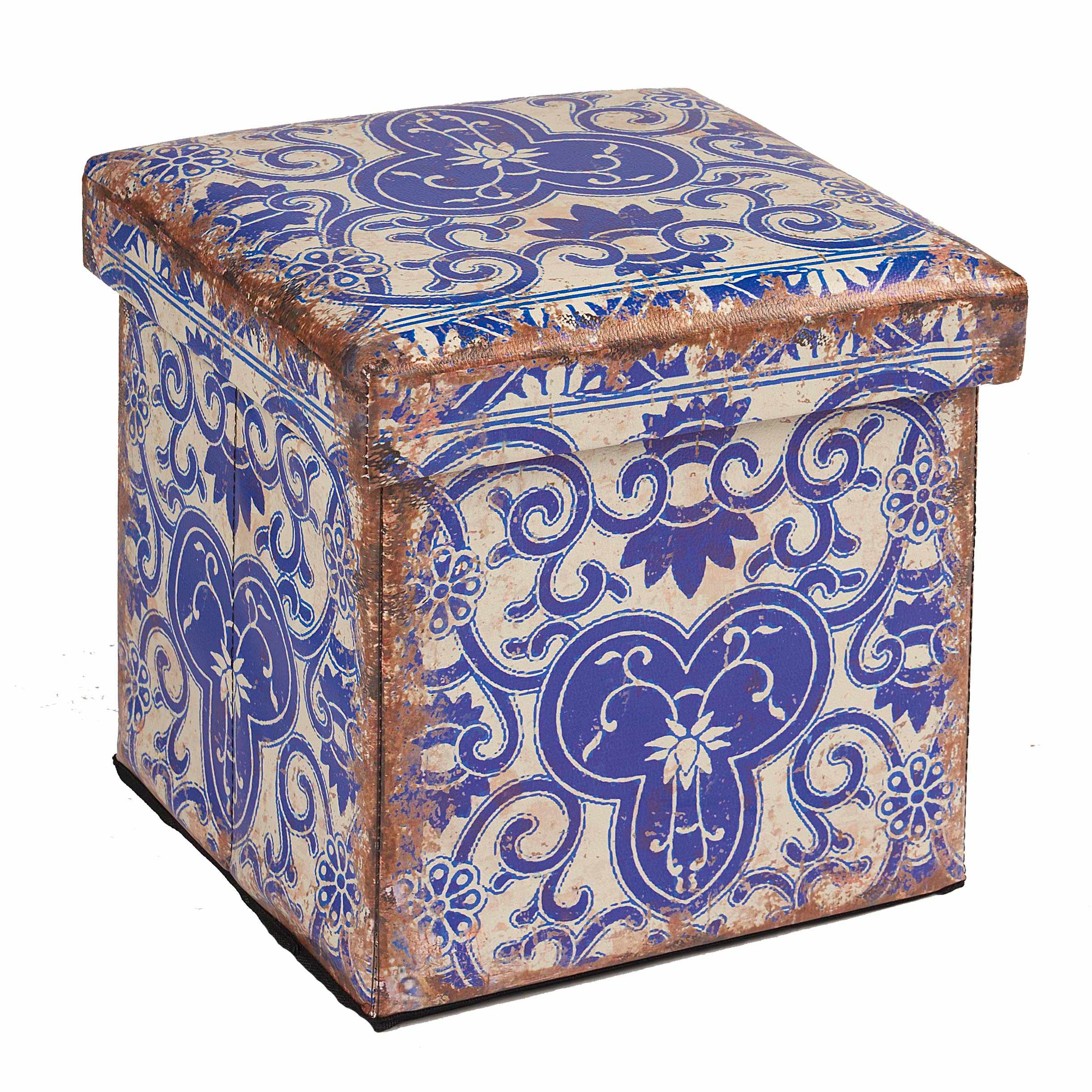 Cube Chinese Leather Storage Ottomans Wholesale SJ16546
